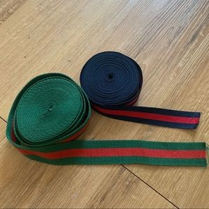 GUCCI vintage webbing strap red/blue OR green/red
